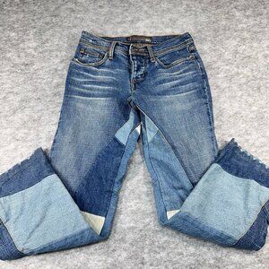 Joes Jeans Womens Size 25‎ Patchwork Denim Straight Leg Pants Vintage Button